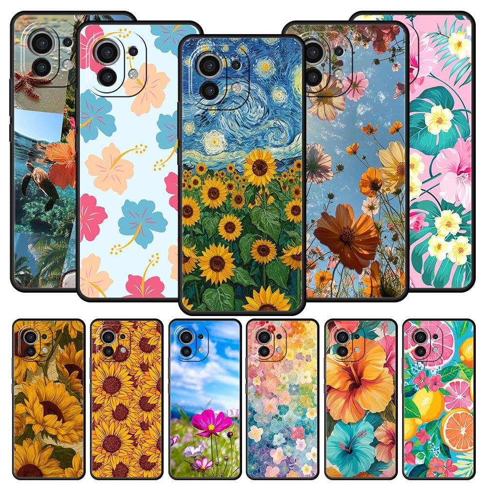 Summer Colorful Flower Phone Case For Xiaomi Mi 17 15T 15 14 14T 13T 12T Pro 12 13 Lite 5G 11T Poco X6 X7 X5 Pro Soft Cover