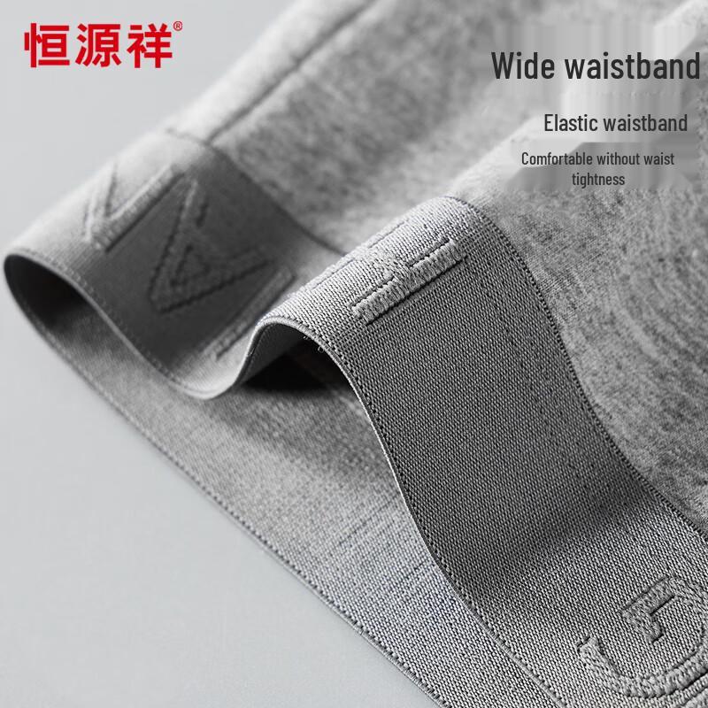 Hengyuanxiang Men's Cotton Antibacterial Boxer Briefs 4-Pack