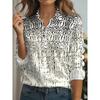 Plus Size Women's Shirt Elegant  Cat Printed Spring Autumn Blouse Top
