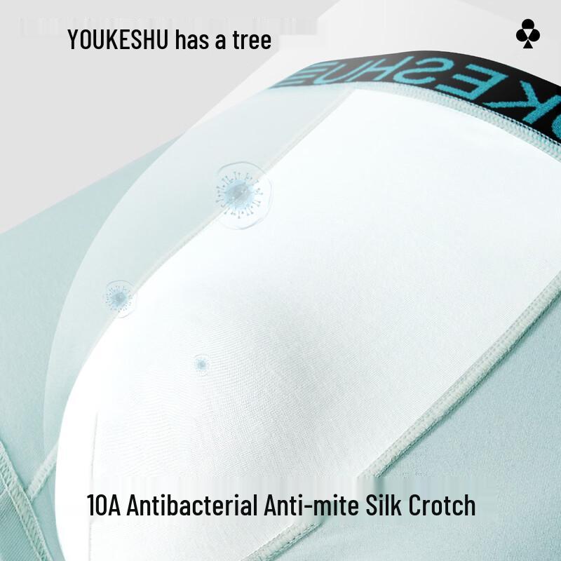 Youkeshu Herren Reine Baumwolle Maulbeerseide Antibakterielle Boxershorts
