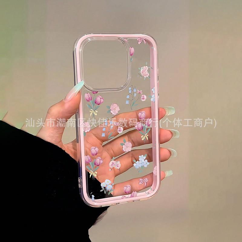 Full Screen Flowers Are Suitable for iPhone 17 Air Phone Cases, iPhone 16/15/14/13/12/11 Pro Max Color Block