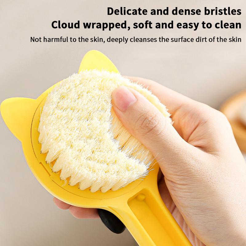 Cartoon Long Handle Bath Brush Soft Body Scrub Massager Shower Scrubber Body Cleaning Brush Exfoliation Bathroom Accessories