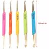 Color TPRTPR Soft Rubber Double-ended Aluminum Crochet, Household Handmade Double-ended Knitting Tool Sweater Hook 5 Pcs