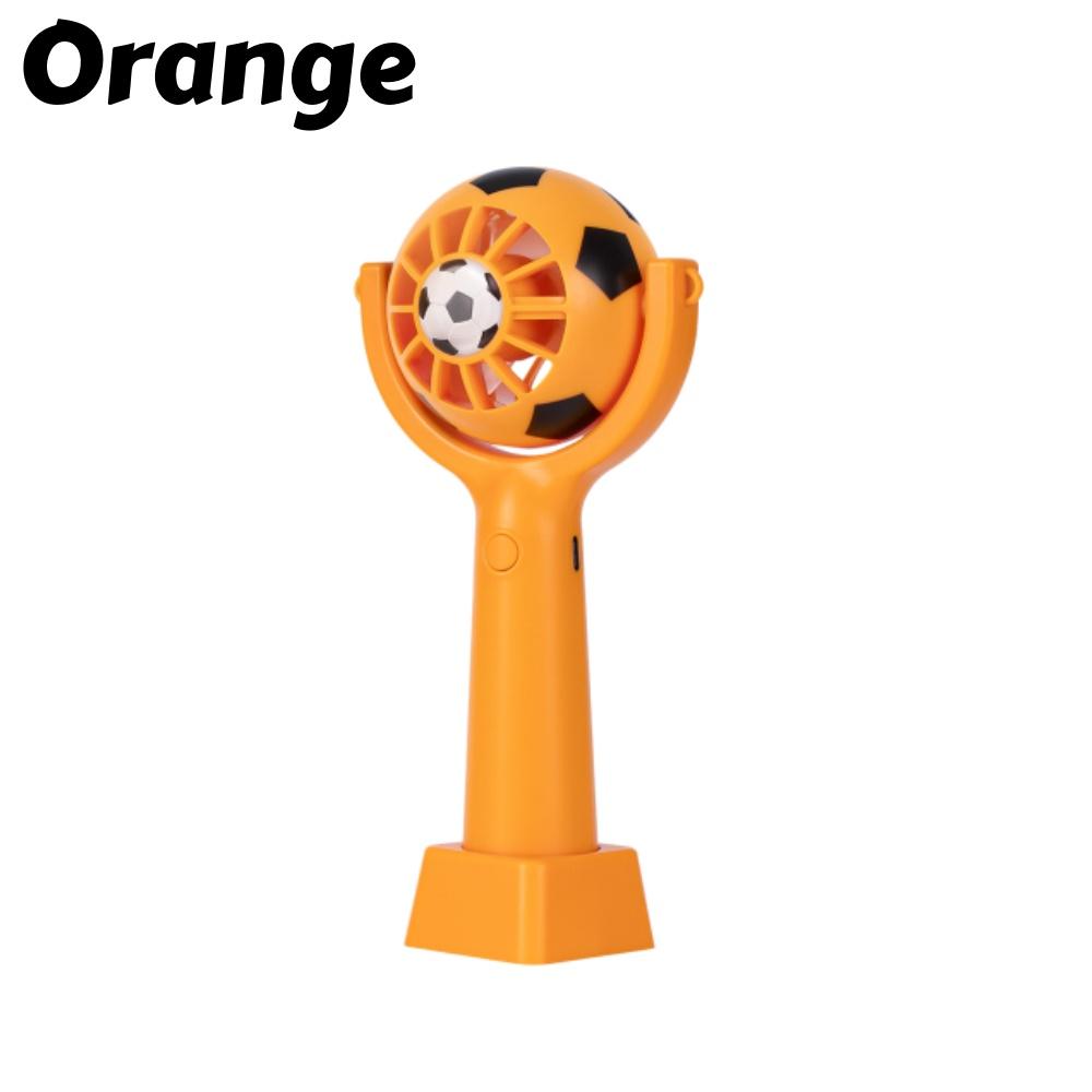 3-Speed Portable Mini Fan USB Rechargeable Handheld Fan with Base & Rope Football Design Pocket Fan for Home Outdoor Travel Cool