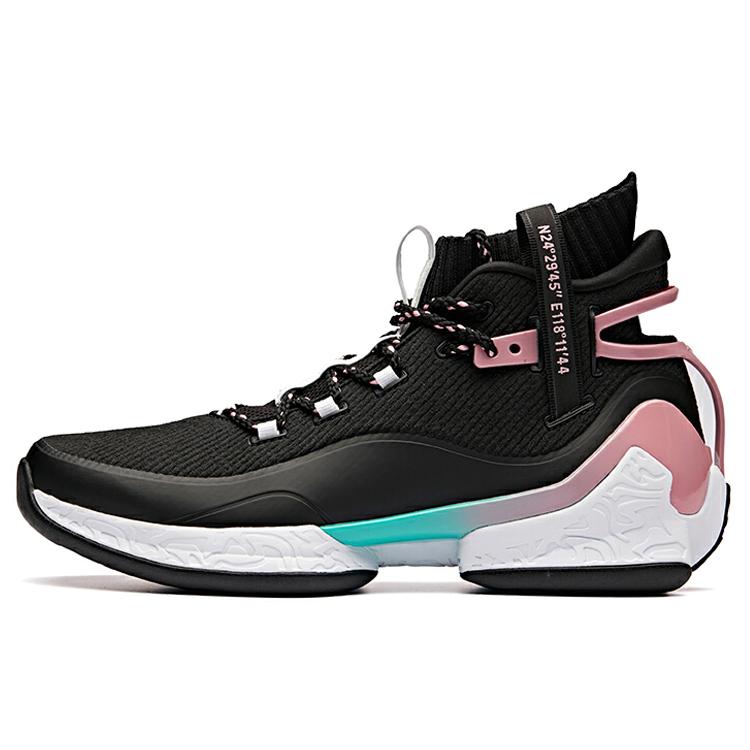 

Новые баскетбольные кроссовки Anta UFO2.0 с высоким верхом неправильной формы, мужские, черно-розово-белые 11911620-1 40