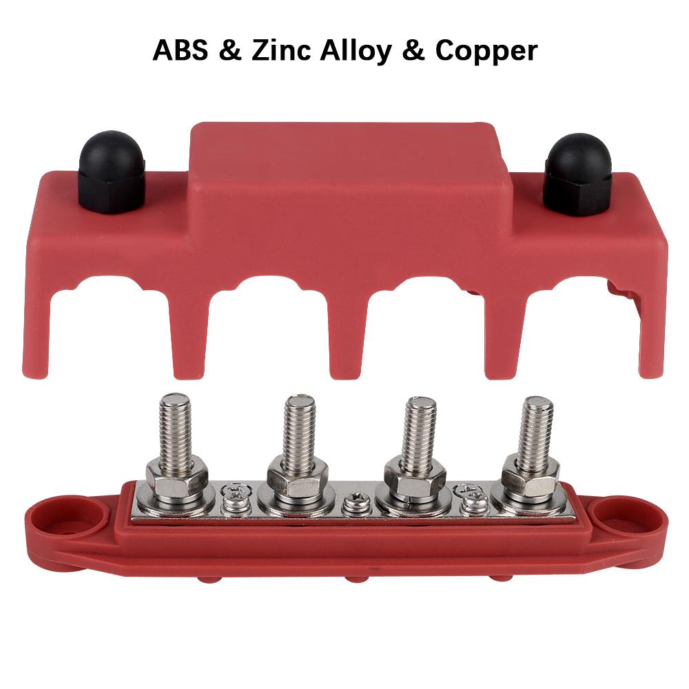Pour bateau camion camping-car caravane voiture circuit appareil 4 voies M8 M10 goujon barre omnibus 5/16" 3/8" goujons 48V 250A DC électrojonction bloc de distribution d'alimentation