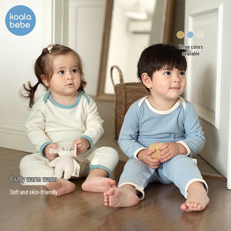 Koala Nose Baby Color Block Fleece Romper 80