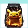 Mochila Pikachu de Grande Capacidade Leve 3D em Tecido Oxford para Crianças para Educação Escolar