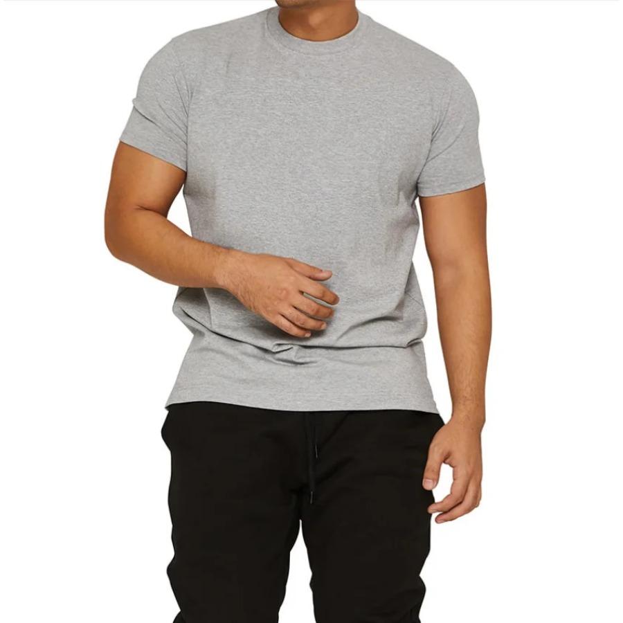 HerSight katoen Heren 100% Katoen Korte Mouw T-shirt Top Los GROTE MAAT Streetwear Korte Mouw Grafisch T-shirt Tee Shirt L grijze kleur