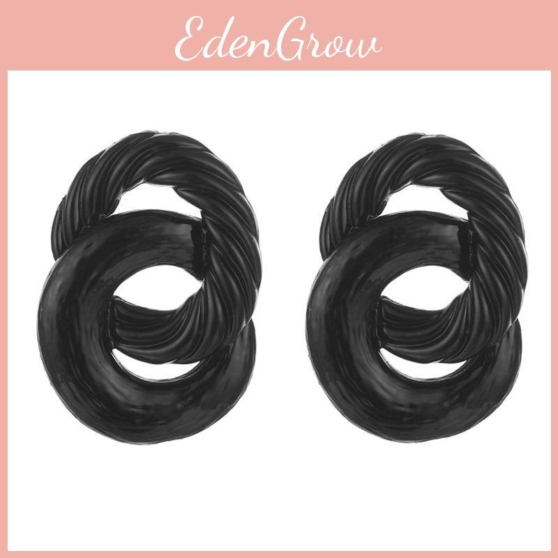 Elegant Alloy Hoop Earrings For Women Minimalist Geometric Design