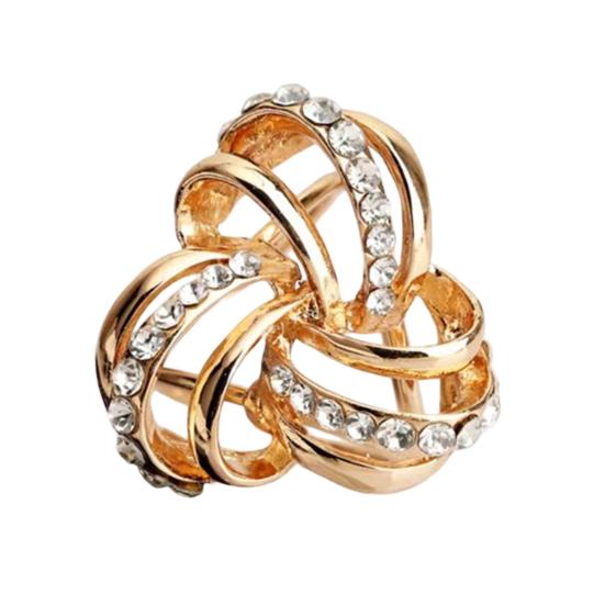 Rhinestone Scarf Ring 3-Ring Scarf Clip Ring Sparkly Elegant Scarf Holder Ring for Women Shawls Neckerchiefs Silk Scarves