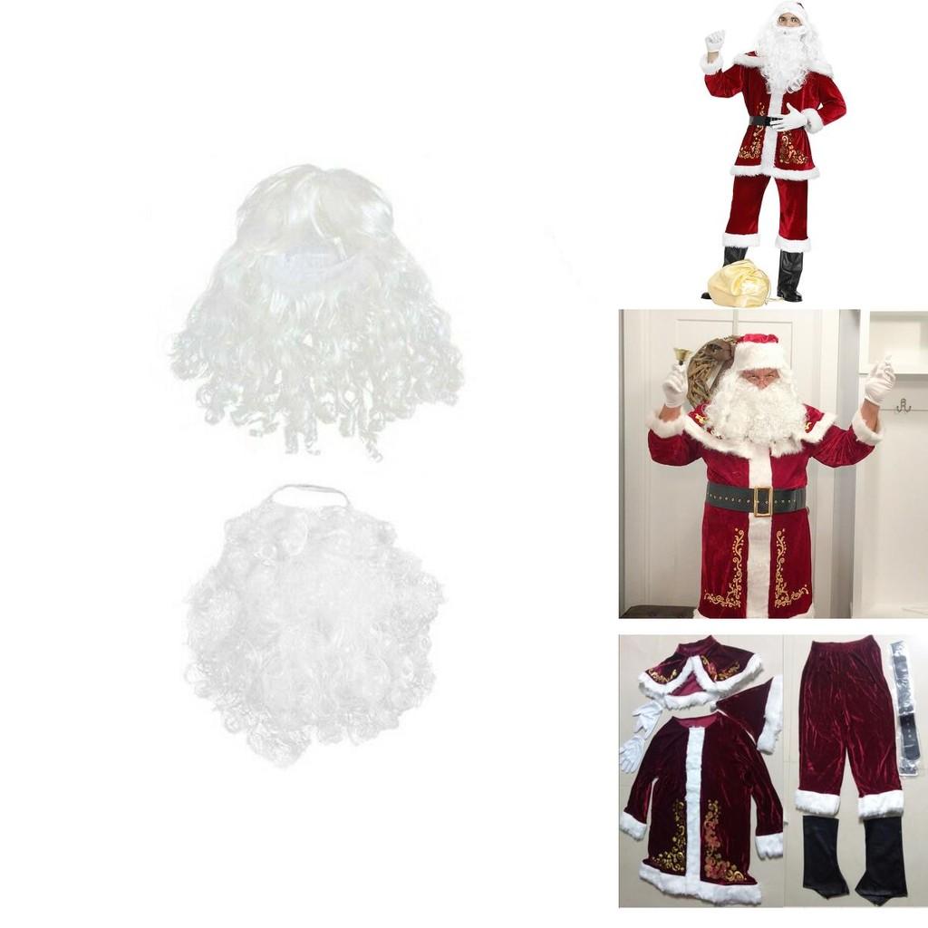 Lussuoso Costume da Babbo Natale in Velluto per Celebrazioni Natalizie e Feste Cosplay