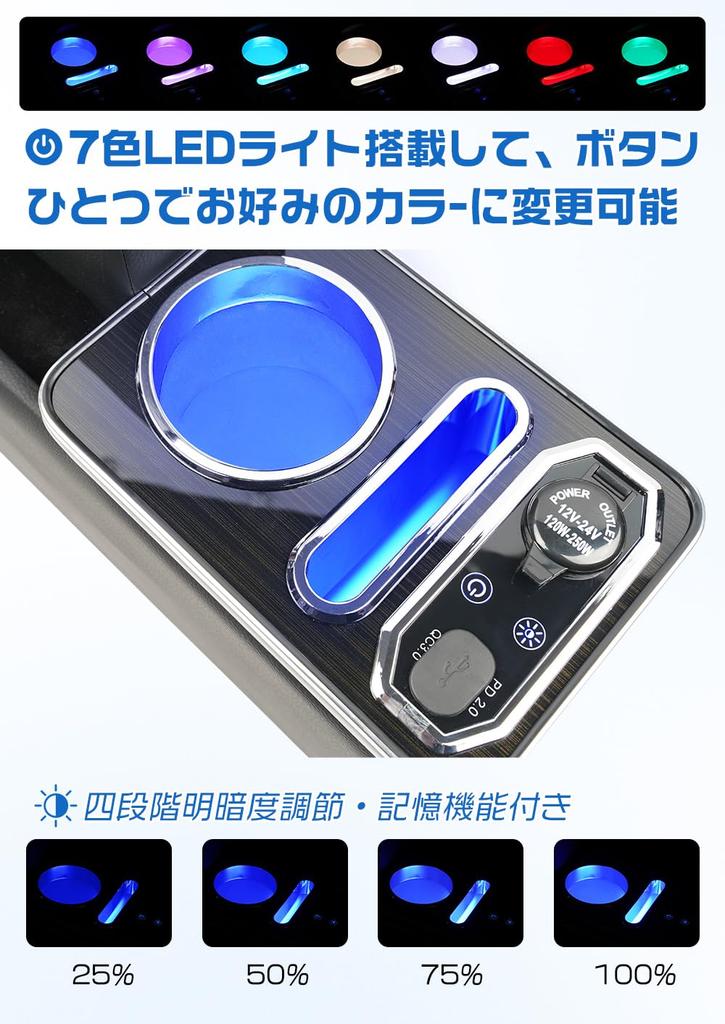 Console Box for Suzuki XBEE MN71S with Center USB LED PU Leather Car Easy Installation Armrest, Storage, Three-Tier Divider, Type-C & Charging,