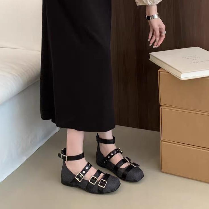 Γαλλικά ρετρό ασημί εσωτερική αύξηση ύψους ελαφρύ στόμα μονό παπούτσι γυναικείο 2025 νέο φθινόπωρο και καλοκαίρι τετράγωνη μύτη ευέλικτο Mary Jane μικρό δερμάτι