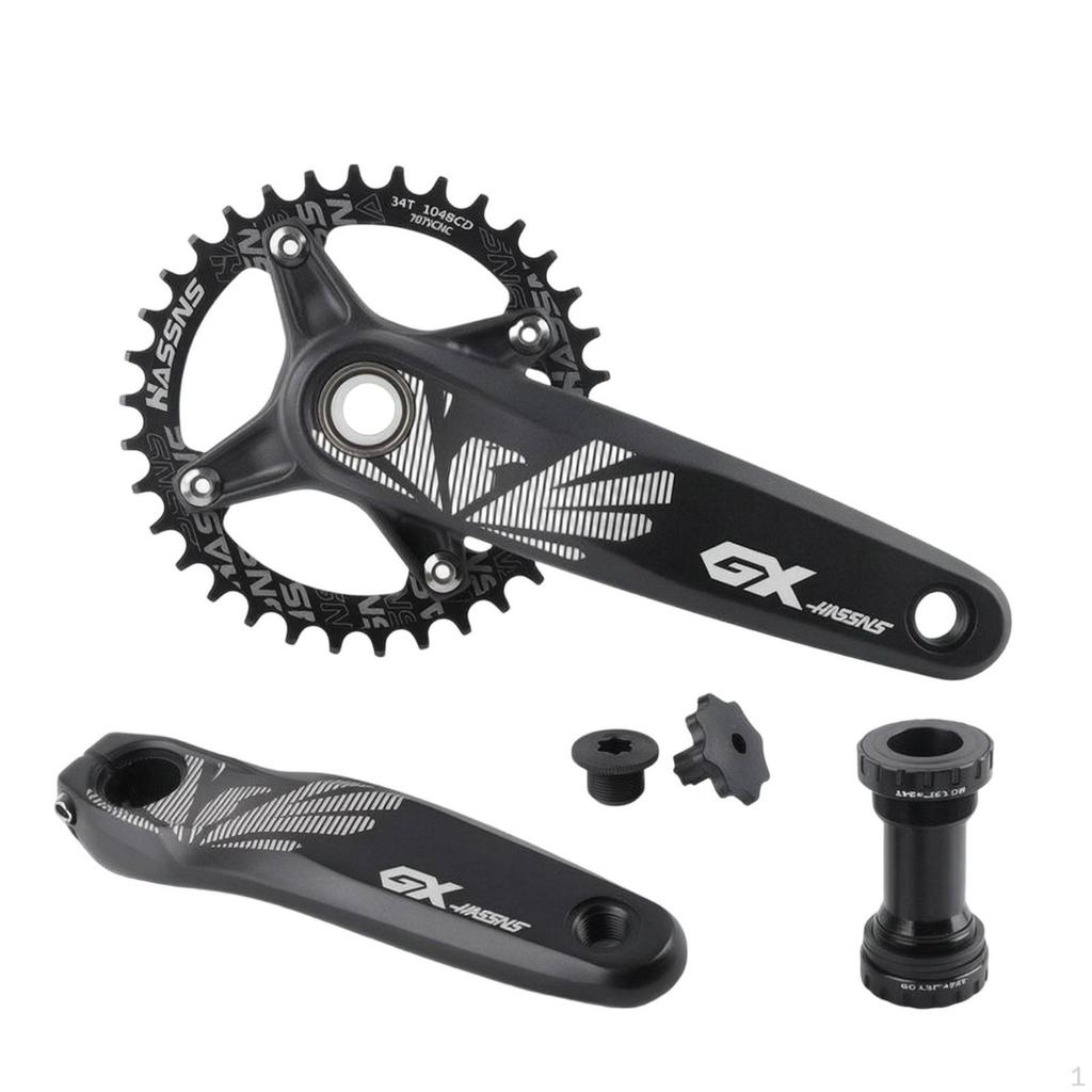 Mountain Bike Crankset Strong Crank Set with Chainring Bolts Easy Installation