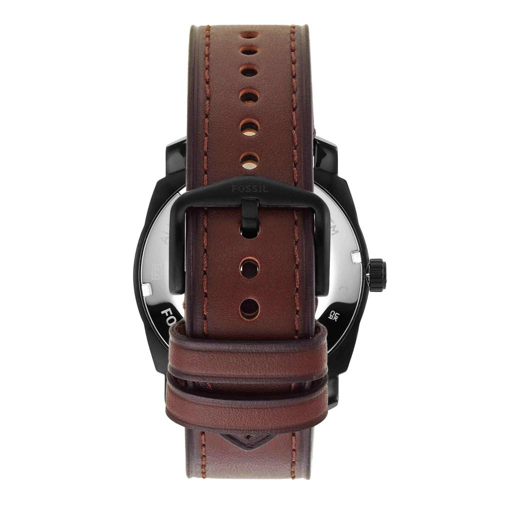 MACHINE Three-Hand Date Braun Leather Watch