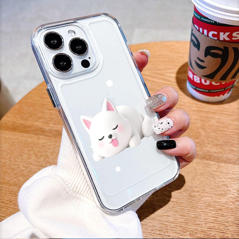 Cute Dog Figurine Phone Case for IPhone 14 15 16 17 13 12 11 Pro Max  Plus 12 13 Mini TPU Protect Cover