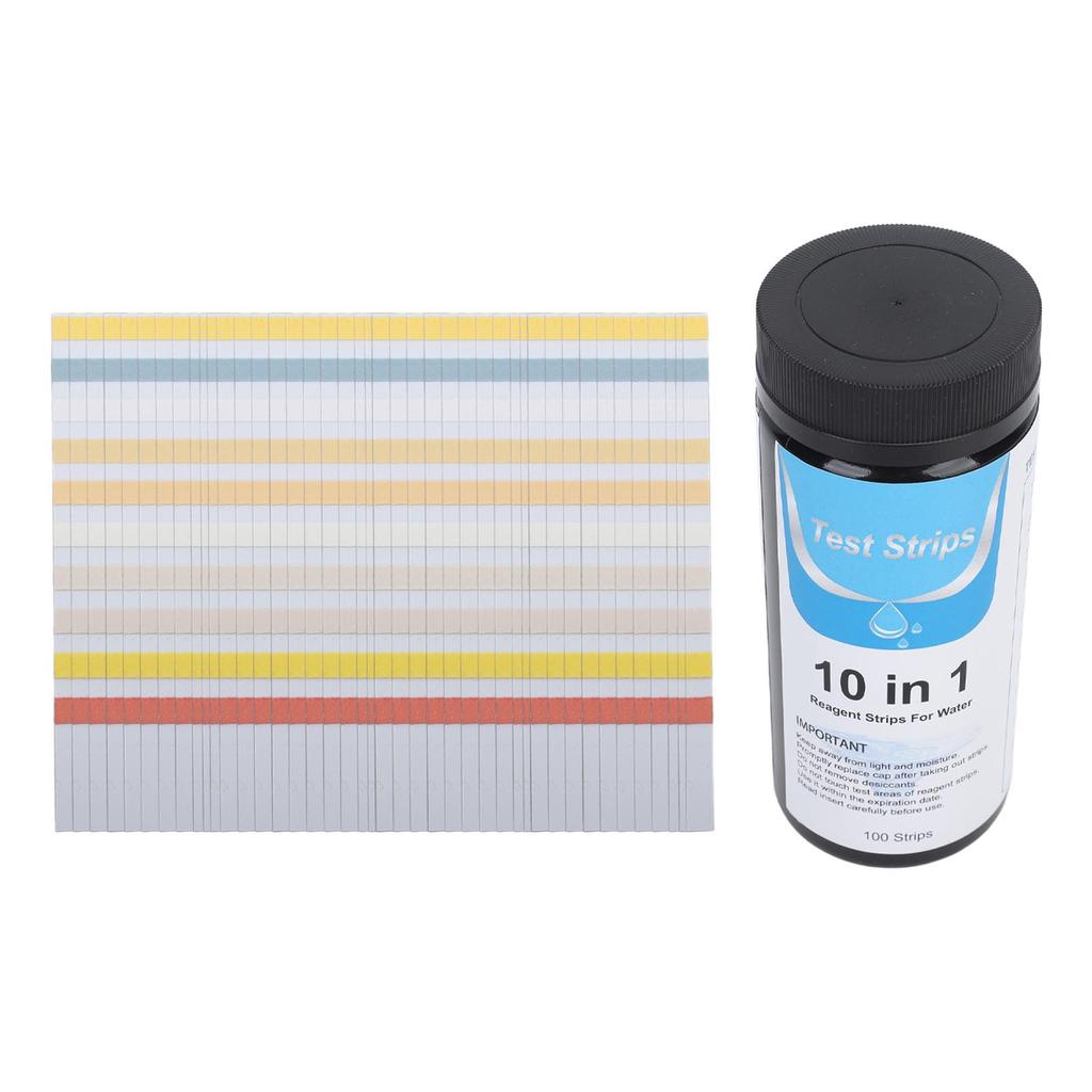 100pcs 10 In 1 Pool Test Strips Professional Quick and Accurate Water Test Strips for Swimming Pool