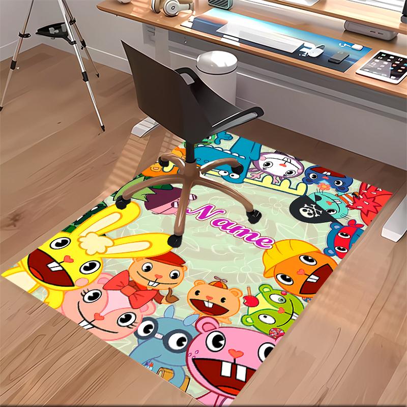 Custom Personalization Happy Tree Friends Print Area Rug - Soft, Washable Non-Slip Indoor Mat,Living Room,Home&Office Decorative Rug