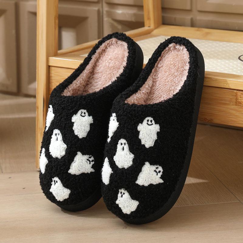 New Halloween Skull Cartoon Warm Winter Slippers Men and Women Couples Home Indoor Cotton Slippers