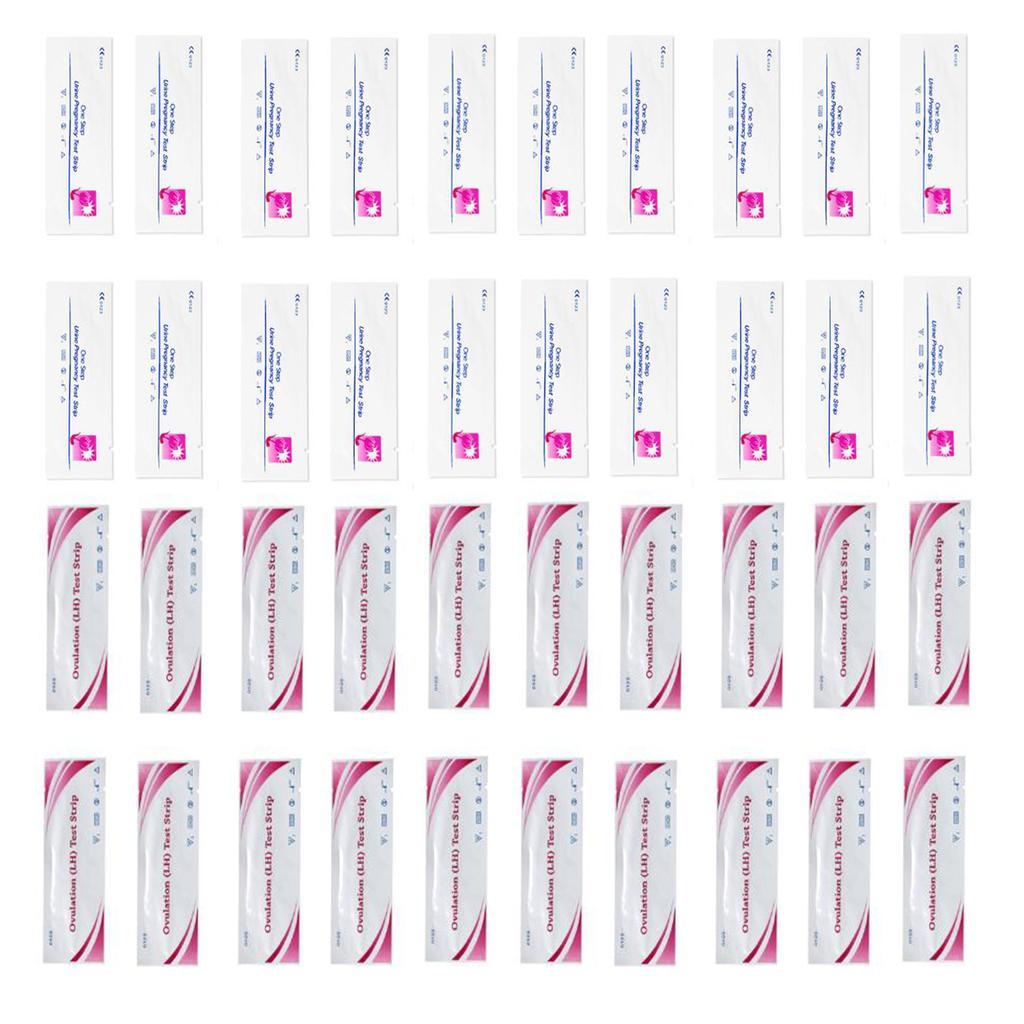 EGENS 40Pcs Over 99% Accuracy Test Strips 20 LH Ovulation Test 20 HCG Test Household Early Pregnancy Preparation First Response