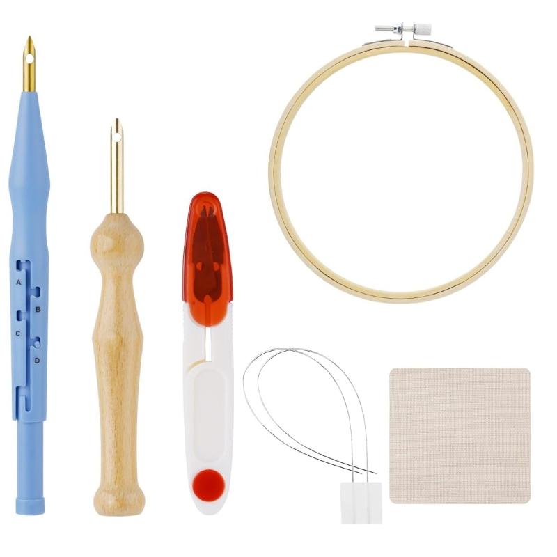 

Embroidery Punch Needle Set Wood Handle Punching Needle Embroidery Pen Wood Handle Embroidery Pen for Embroidery Project