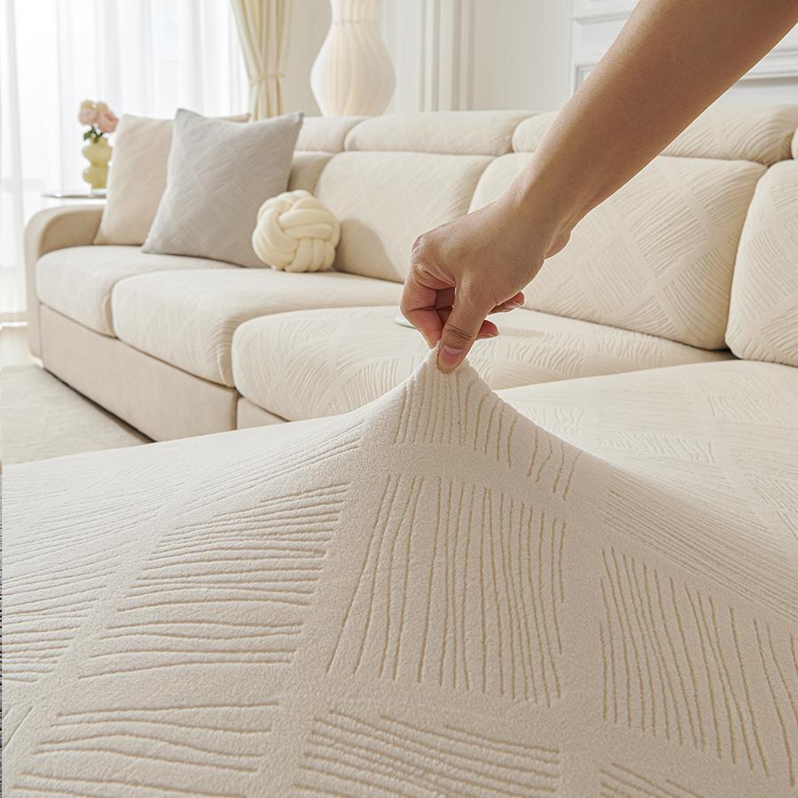 Sofa Seat Cushion Cover for Living Room Jacquard Thicken Stretch Removable Washable Sofa Cover Pets Kids Furniture Protector