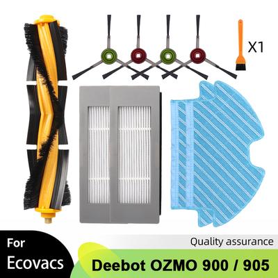 Náhradní díly pro robotický vysavač Ecovacs Debot OZMO 900 905 DN55, hlavní boční kartáč, HEPA filtr, utěrky na mop, příslušenství
