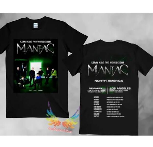Stray Kids 2nd World Tour Maniac TShirt Maniac 2022 Tour North America Shirt Unisex T-Shirt S
