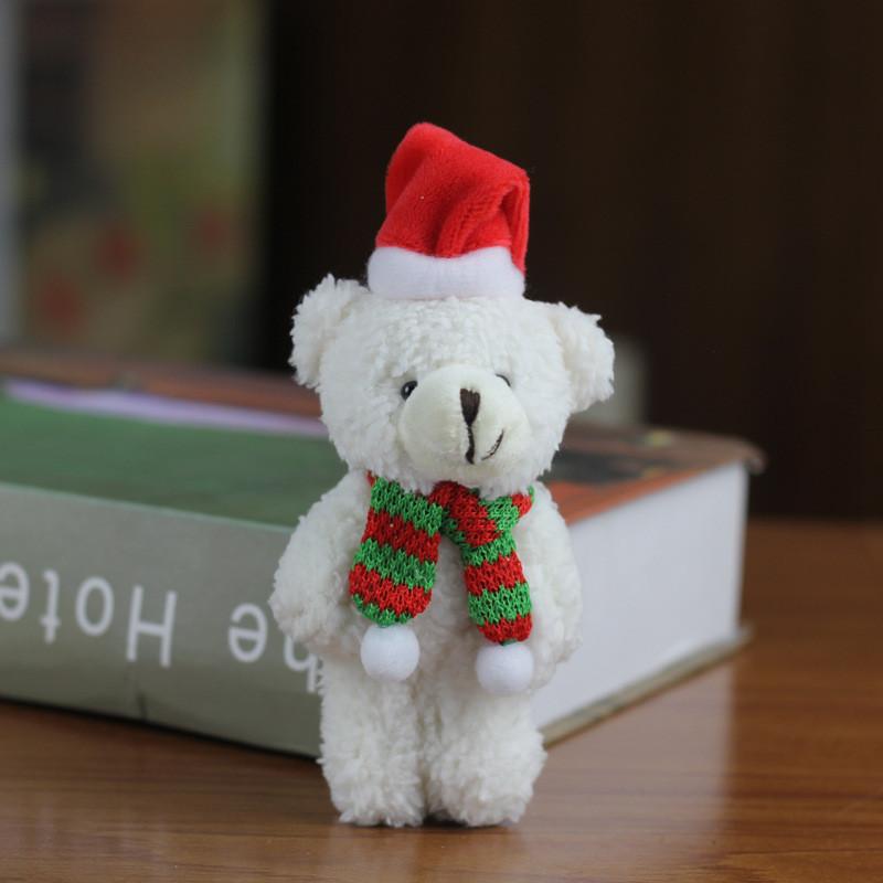 

Милая плюшевая игрушка рождественский мишка для украшения и аксессуары с шарфом белый