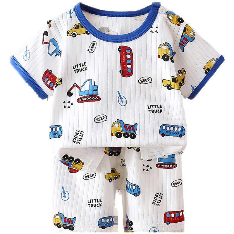 Kids' Summer Cotton Two-Piece Set - Korean Style T-Shirt & Shorts for Boys & Girls