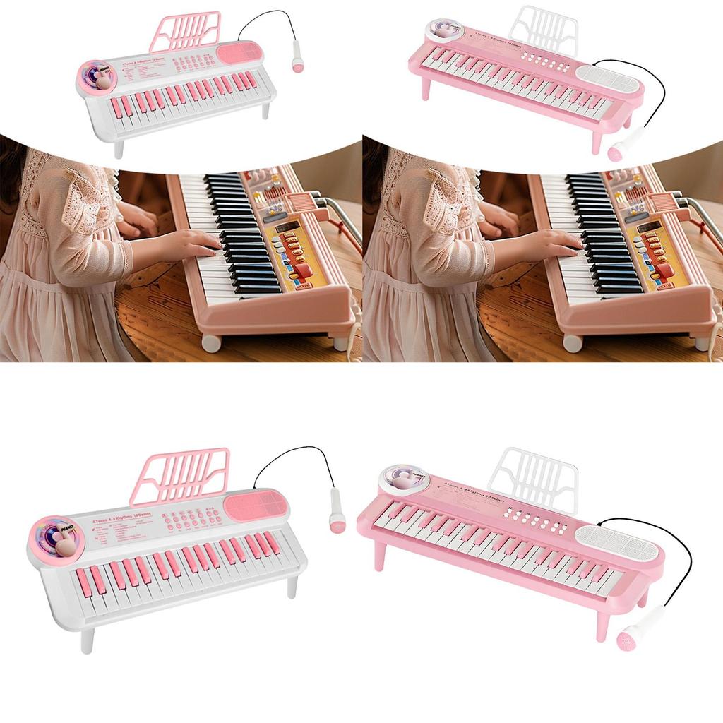 Multifunctional 37 Keys Electronic Keyboard Instrument with Microphone Birthday Gift for Kids Ages