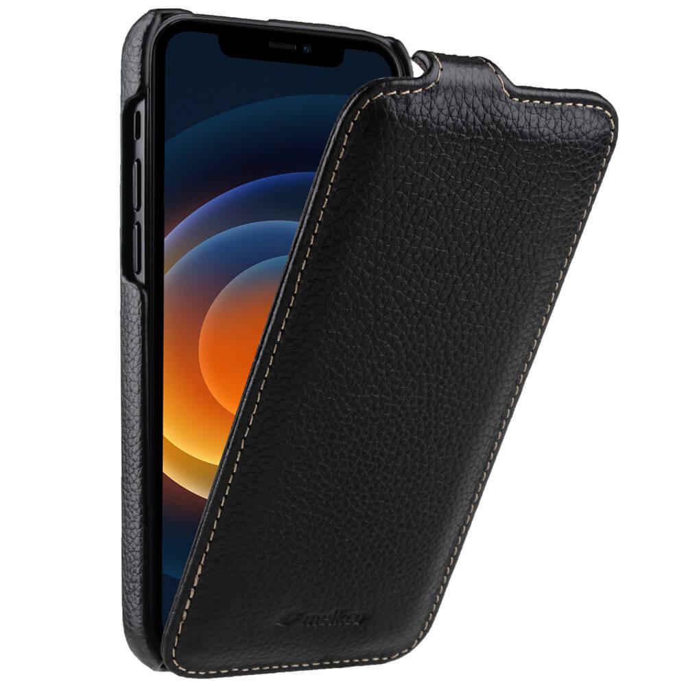 Genuine Leather Flip Cover for Apple iPhone 15 Pro Max, 14 Pro, 13, and 12 Plus