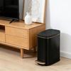 Stainless Steel Rectangular Trash Can 6L Bathroom Waste Bin with Odor Control Seal Lid Slip Resistant Base Home Supply