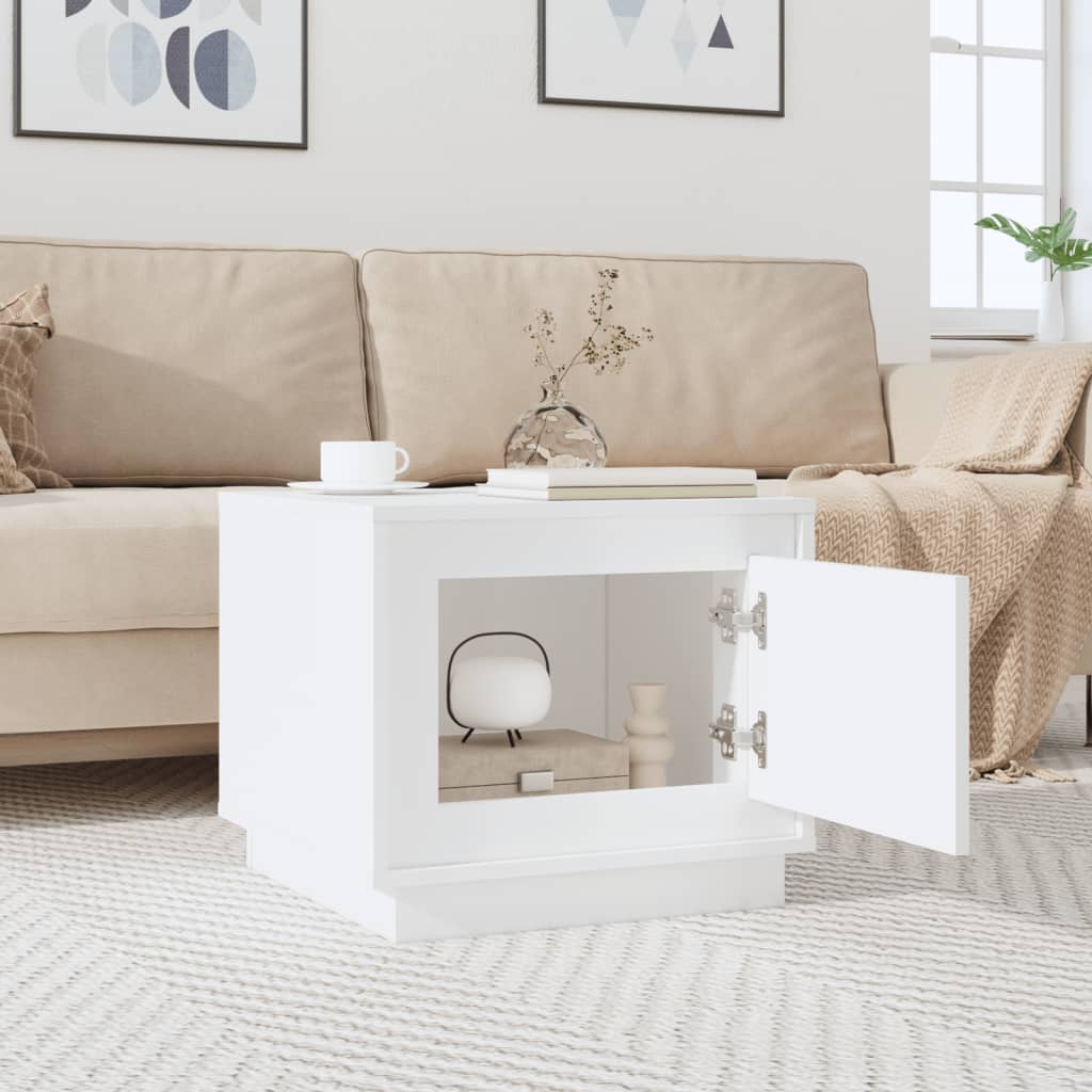  Coffee Table, High Gloss White, 51x50x44 Cm