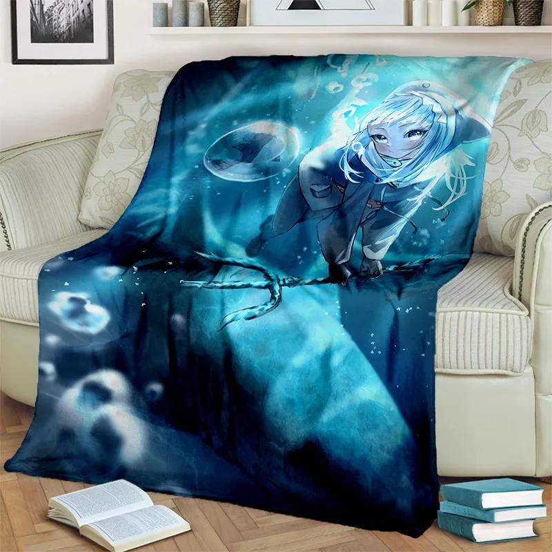 3D Cute Gawr Gura Hololive Cartoon Blanket,Soft Throw Blanket for Home Bedroom Bed Sofa Picnic Travel Office Cover Blanket Kids