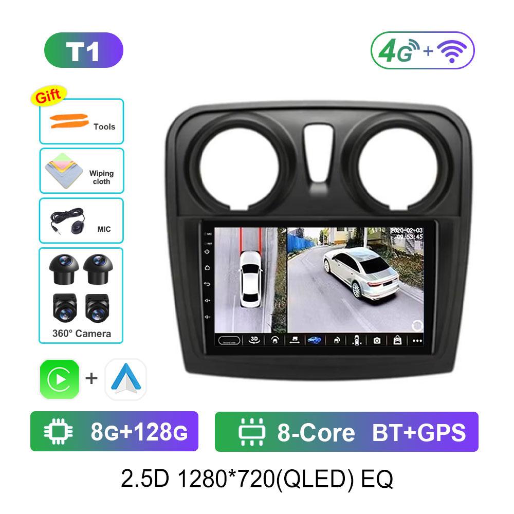 For Renault Logan 2 Sandero 2 2012 - 2019 DSP Stereo Car Radio Multimedia Player Android 14 2.5 D Screen GPS Navi WiFi Head Unit