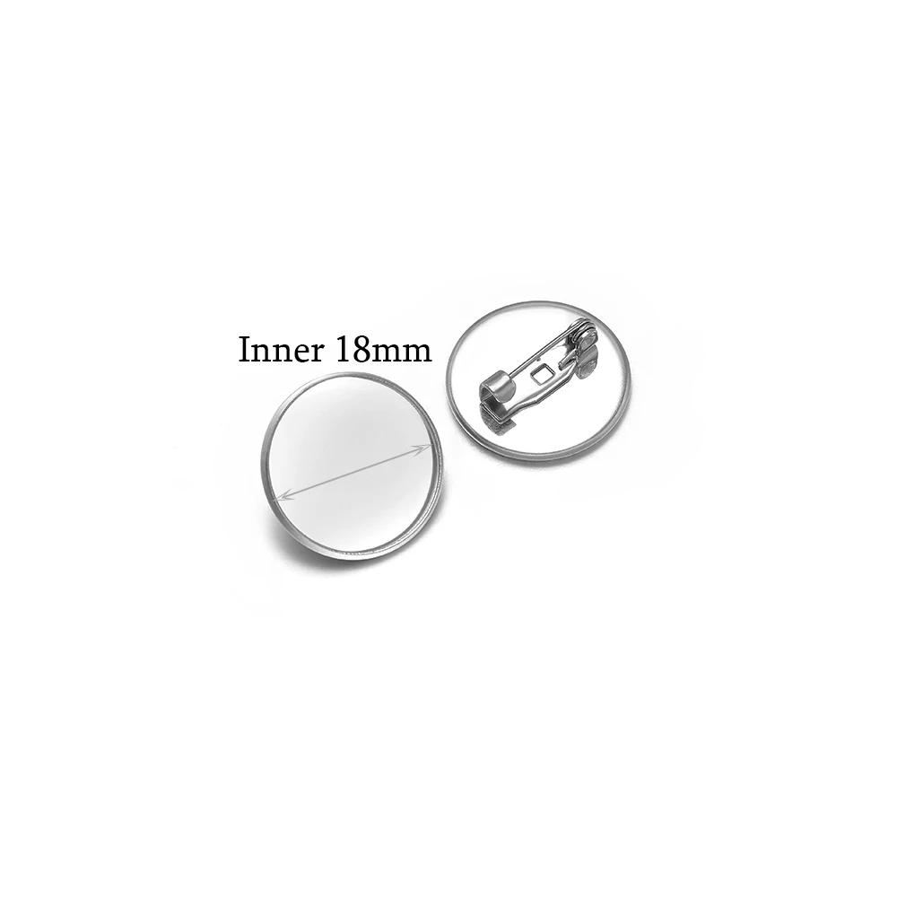 10pcs Stainless Steel 15mm 20mm Brooches Base Blank Tray Cabochon Cameo Settings for DIY Jewelry Findings Clothes Decoration