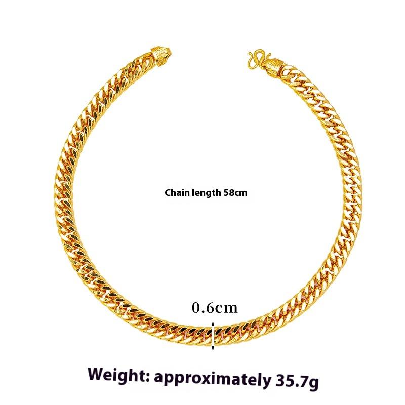 Vietnamese Sand Gold Necklace Imitation Gold Trend Interlocking Chain Luxury Domineering Gift Jewelry