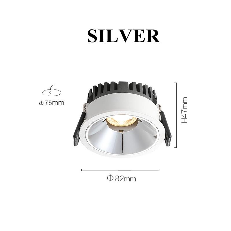 Hög ljusstyrka Djup Bländskydd Led Cob Downlight Smal Inbyggd Ultratunn 9W 12W 15W Led Takspotlight Aluminium Downlights