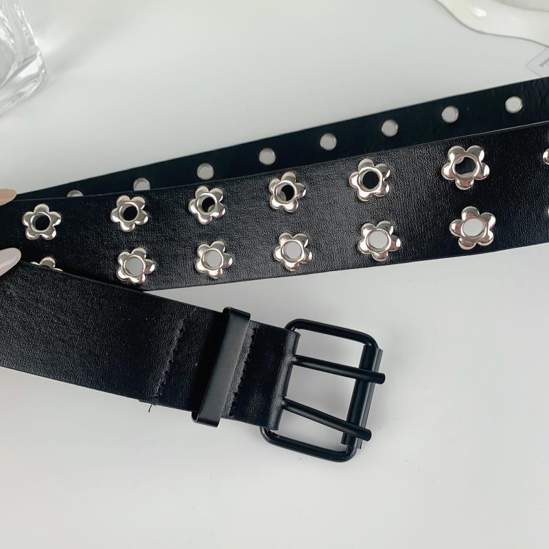 Women'S Belt Fashionable Rivet Belt Personalized Needle Buckle Belt Street Trend Punk Hiphop Style Y2K Belt With Jeans Belt
