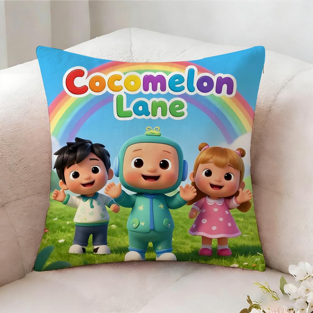 C-cocomelon Cartoon Pillow Case Pillowcase, Double-sided Printed, Sofa Cushion, Bedroom Headboard Pillow