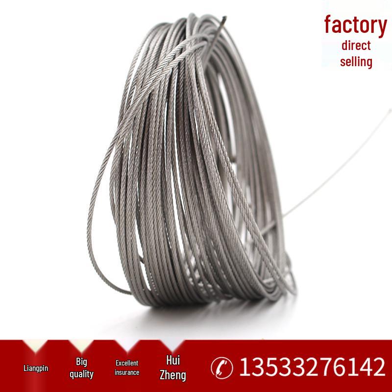 304 Stainless Steel Wire Rope for Lifting & Clothesline, Soft and Fine, Available in Sizes 1-8mm.