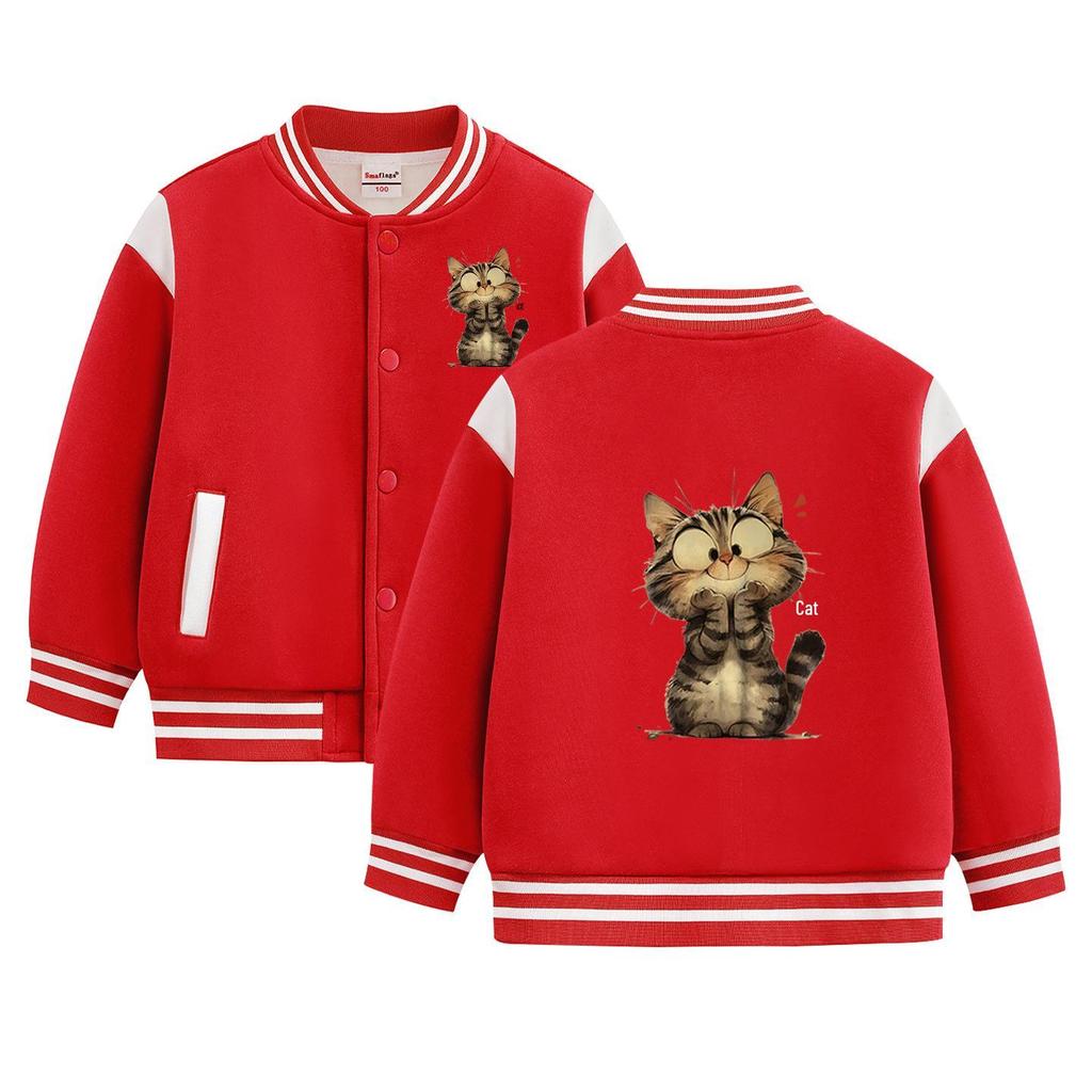 Children's Autumn Baseball Jacket - Velvet Lined, Thickened for Boys & Girls 2026 Winter Style.