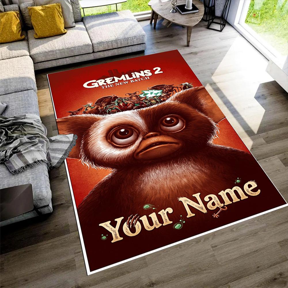 Gremlins Customize Your Name Area Rug Suitable for Hallway Dormitory Playrooms Balcony Antislip Carpet Decorate Offices Wedding Party Gift