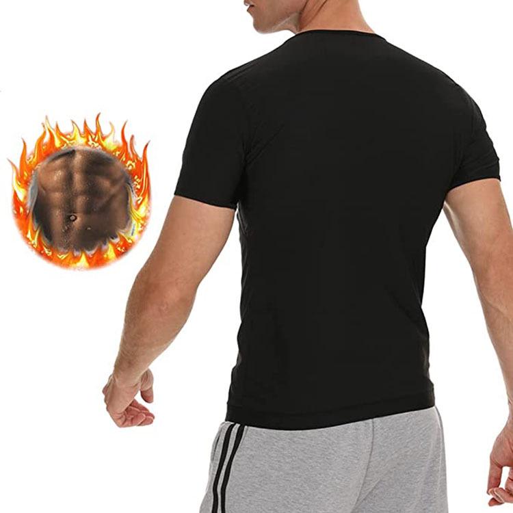 Men's European & American Style Sweat-Inducing Body Shaper Tummy Control Corset Short Sleeve Sports Top