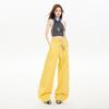 American design drape tooling jeans women's summer street premium yellow loose straight wide-leg casual pants