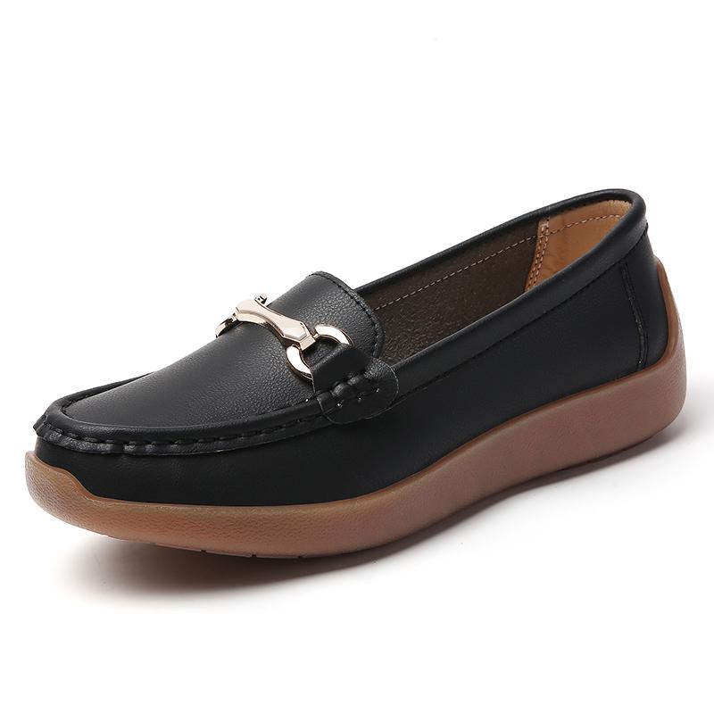 Women Black Moccasins Driving Shoes Flats Casual Nurse Loafers Khaki Minimalist Maternity Office Shoes Large Size