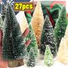 S/M/L Mini julgran Bordsdekorationer med träfot DIY-hantverk Konstgjord Sisal Tall Julgran Festdekor Grossist