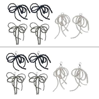 6 Pièces Boucles de Chaussure Nœud Perlé Clip de Chaussure Accrocheur Bijoux pour Tendanceurs Ornements de Chaussure Mode pour Femmes
